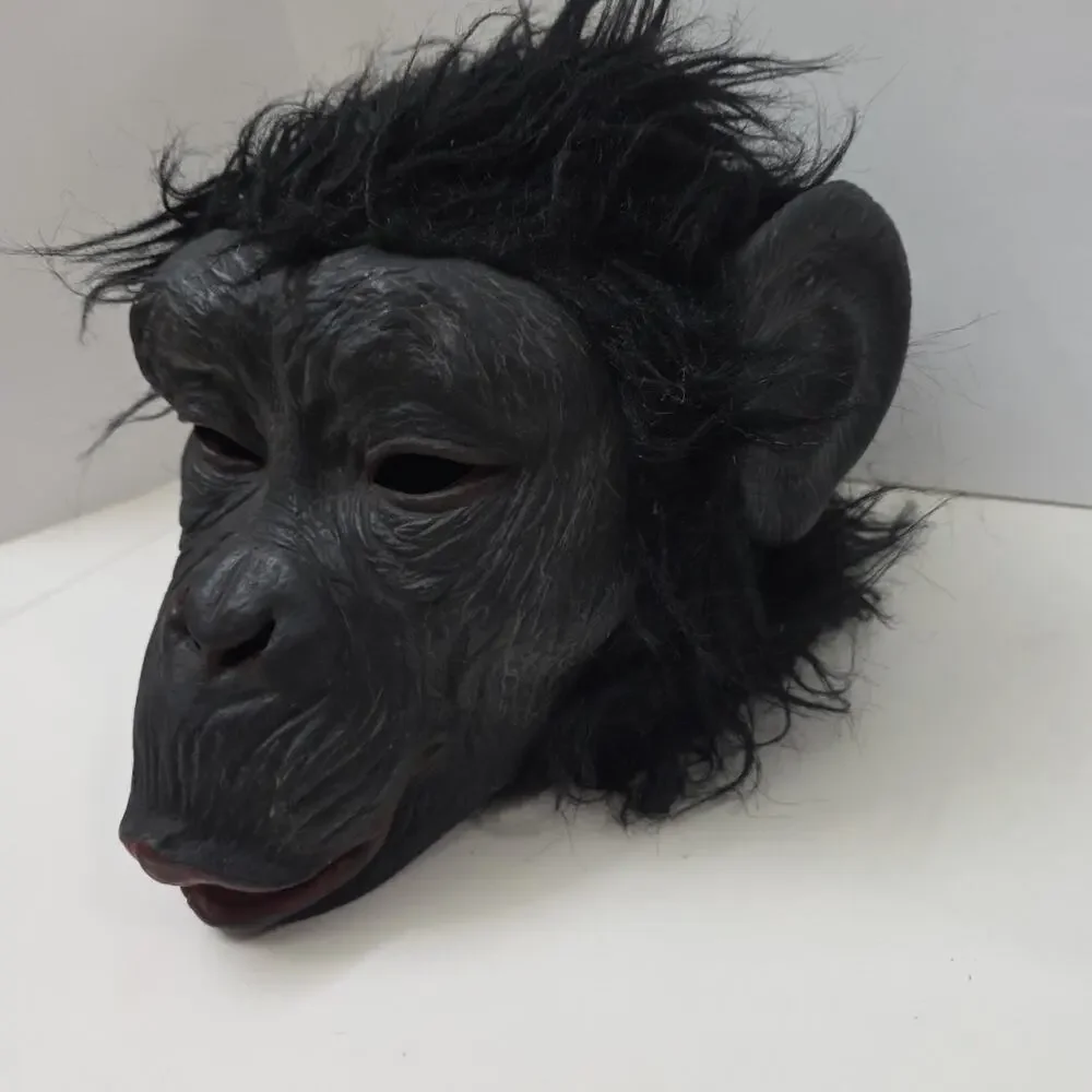 Realistic Monkey Mask Latex Chimpanzee Costume Adult Halloween Animal Mask